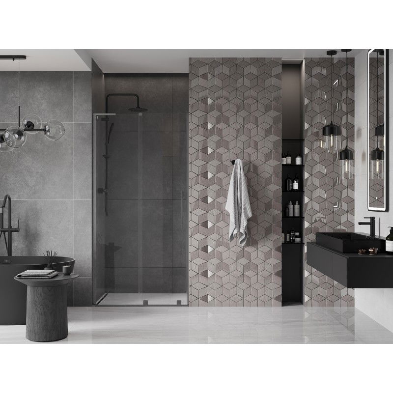Mexen Velar L porte de douche coulissante 110 cm, transparent, gris ardoise brossé - 871-110-003-01-66
