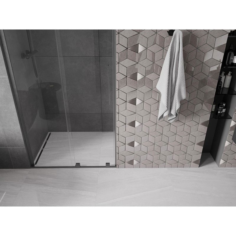 Mexen Velar L porte de douche coulissante 90 cm, transparent, gris canon brossé - 871-090-003-01-66