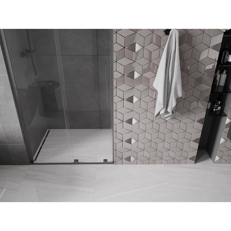 Mexen Velar L porte de douche coulissante 120 cm, transparent, gris canon brossé - 871-120-003-01-66