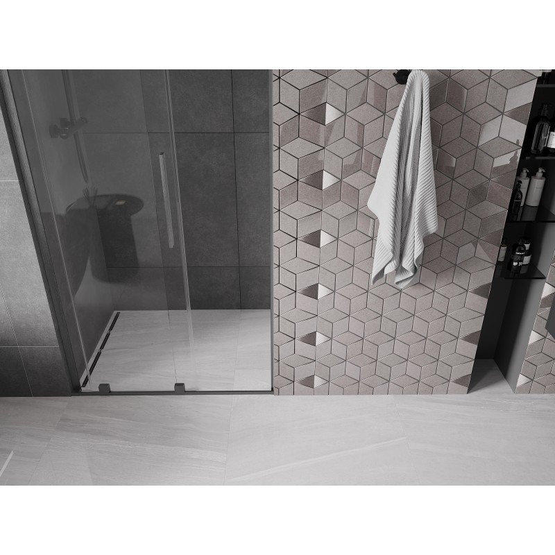 Mexen Velar L porte de douche coulissante 120 cm, transparent, gris canon brossé - 871-120-003-01-66