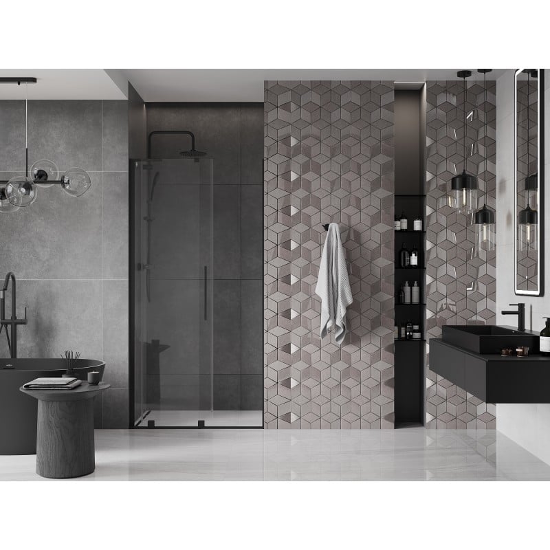 Mexen Velar L porte de douche coulissante 90 cm, transparent, noir - 871-090-003-01-70