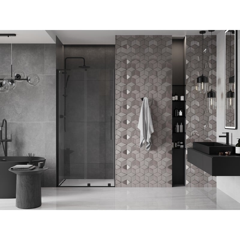 Mexen Velar L porte de douche coulissante 90 cm, transparent, noir - 871-090-003-01-70