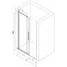 Mexen Velar L porte de douche coulissante 120 cm, transparent, noir - 871-120-003-01-70