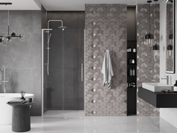 Mexen Velar L portes de douche coulissantes 90 cm, transparentes, nickel brossé - 871-090-003-01-97