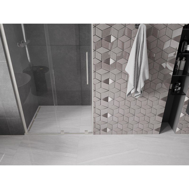 Mexen Velar L porte de douche coulissante 120 cm, transparent, nickel brossé - 871-120-003-01-97