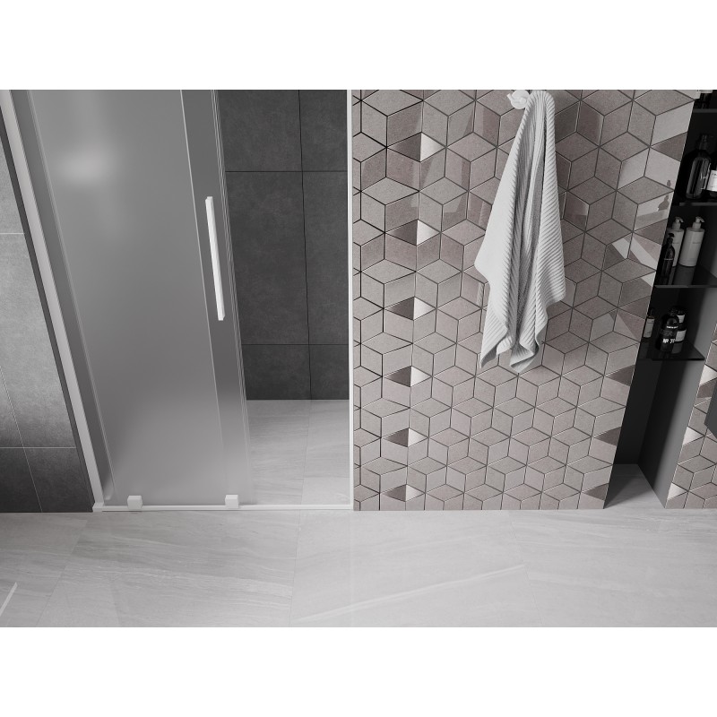 Mexen Velar L porte de douche coulissante 90 cm, givrée, blanche - 871-090-003-31-20