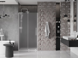 Mexen Velar L porte de douche coulissante 100 cm, givré, blanc - 871-100-003-31-20