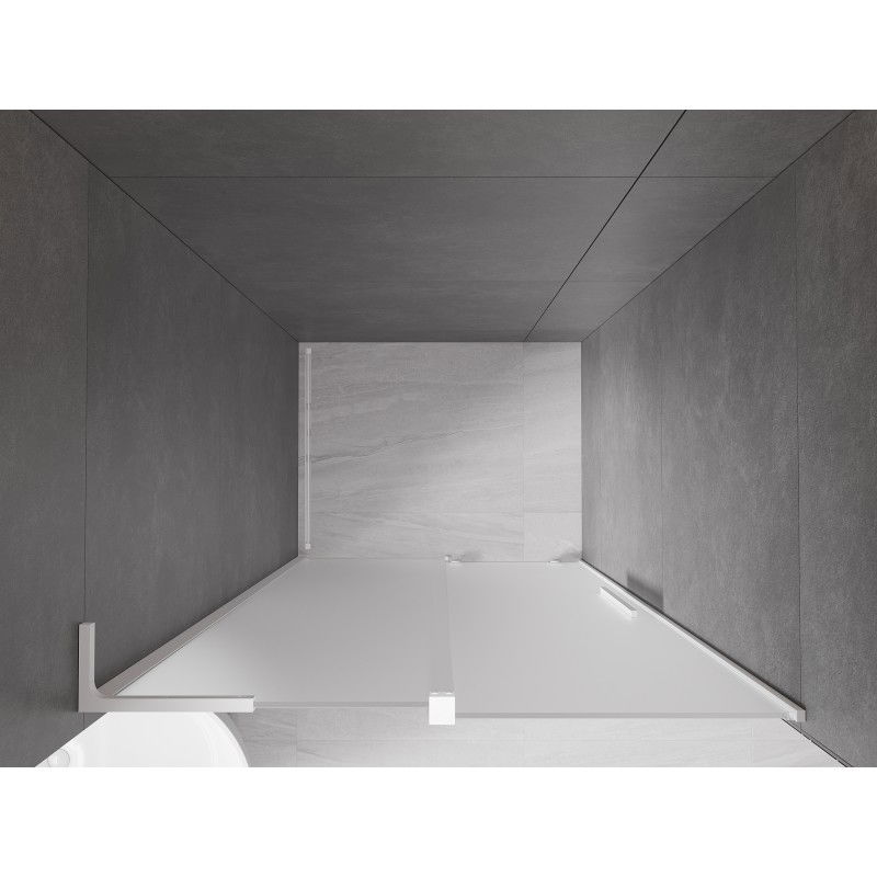 Mexen Velar L porte de douche coulissante 110 cm, givré, blanc - 871-110-003-31-20