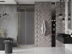 Mexen Velar L porte de douche coulissante 90 cm, givrée, dorée - 871-090-003-31-50