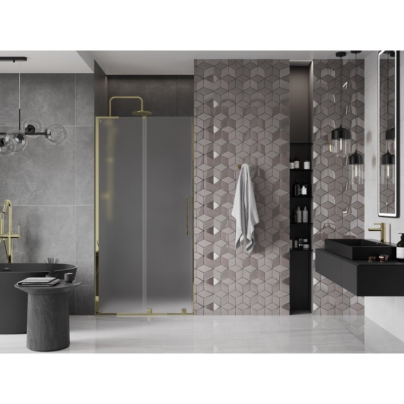Mexen Velar L porte de douche coulissante 110 cm, givré, doré - 871-110-003-31-50