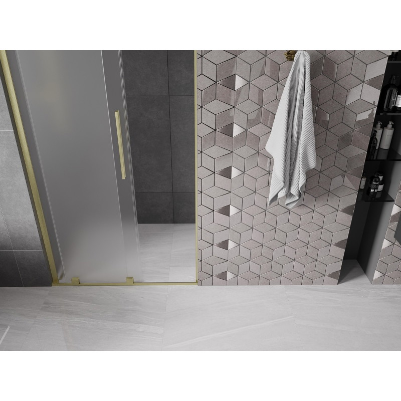 Mexen Velar L portes de douche coulissantes 90 cm, dépoli, or brossé - 871-090-003-31-55