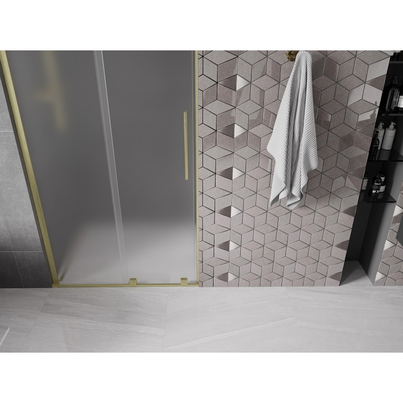 Mexen Velar L portes de douche coulissantes 90 cm, dépoli, or brossé - 871-090-003-31-55
