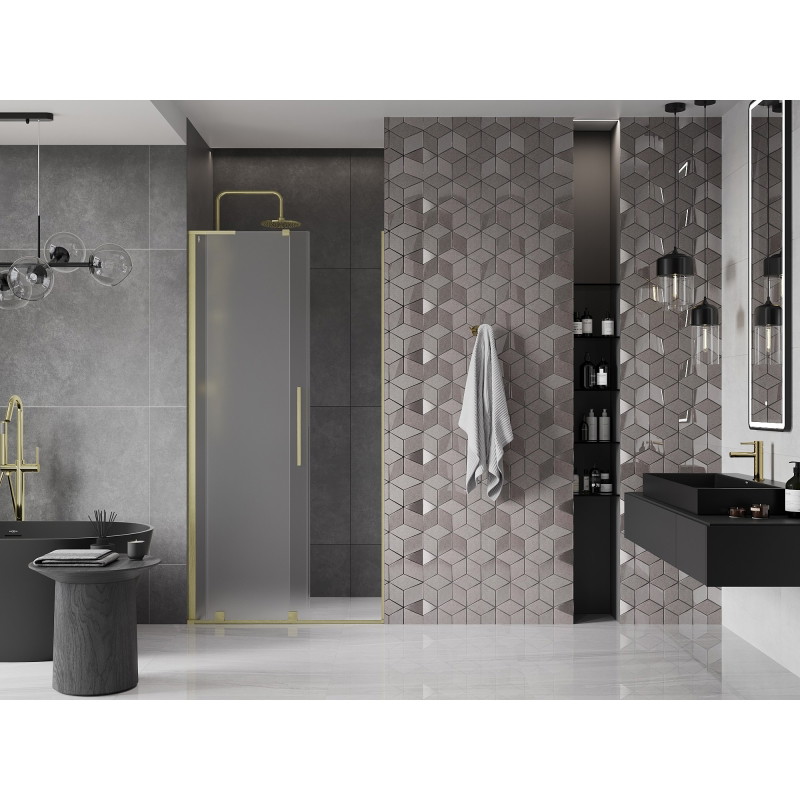 Mexen Velar L portes de douche coulissantes 90 cm, dépoli, or brossé - 871-090-003-31-55