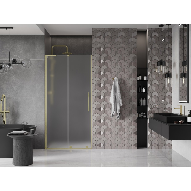 Mexen Velar L portes de douche coulissantes 90 cm, dépoli, or brossé - 871-090-003-31-55