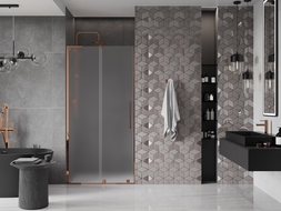 Mexen Velar L porte de douche coulissante 100 cm, givré, or rose - 871-100-003-31-60