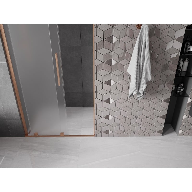 Mexen Velar L porte de douche coulissante 90 cm, givre, cuivre brossé - 871-090-003-31-65