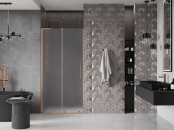 Mexen Velar L porte de douche coulissante 90 cm, givré, cuivre brossé - 871-090-003-31-65