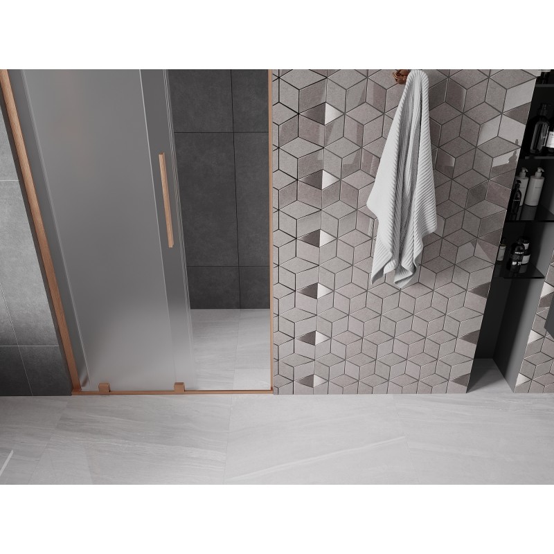 Mexen Velar L porte de douche coulissante 100 cm, givre, cuivre brossé - 871-100-003-31-65