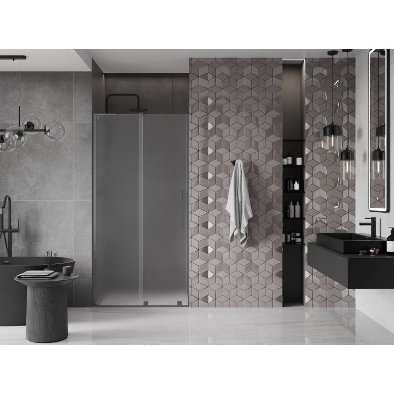 Mexen Velar L porte de douche coulissante 90 cm, givre, gris canon brossé - 871-090-003-31-66