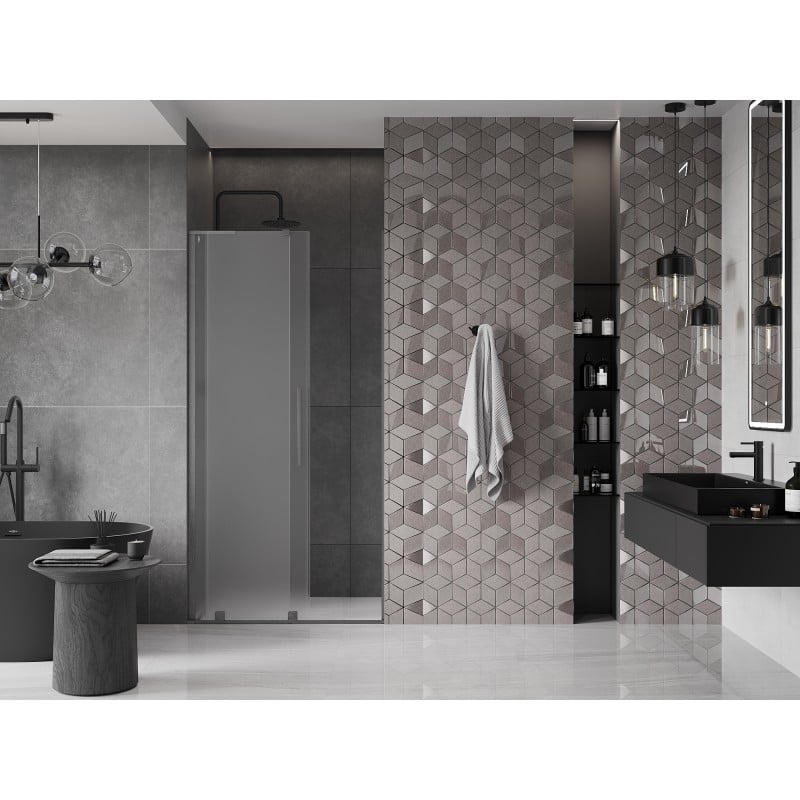 Mexen Velar L porte de douche coulissante 110 cm, givré, gris canon brossé - 871-110-003-31-66