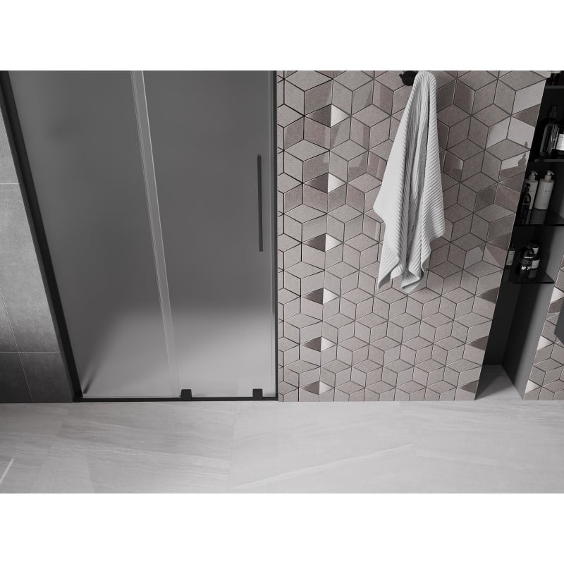Mexen Velar L porte de douche coulissante 110 cm, dépoli, noir - 871-110-003-31-70