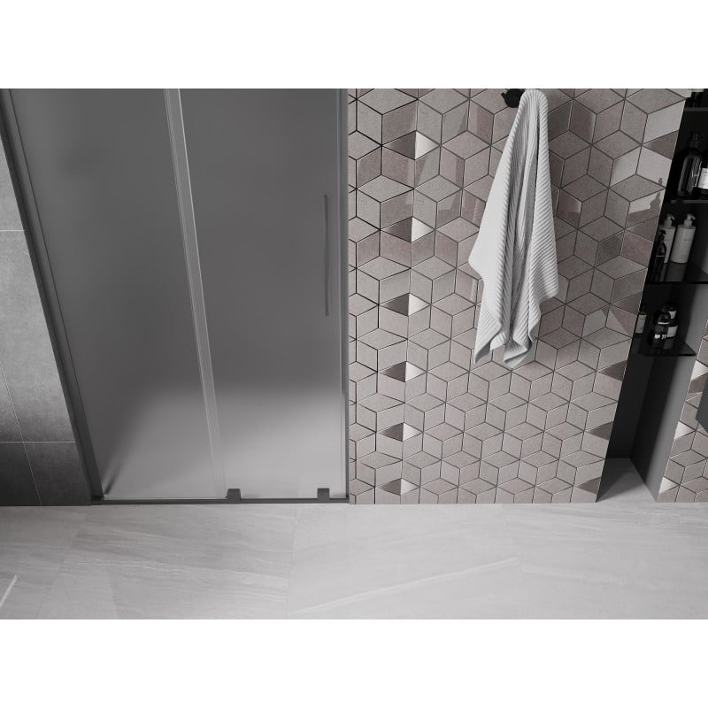 Mexen Velar L porte de douche coulissante 100 cm, givré, métal gun - 871-100-003-31-95
