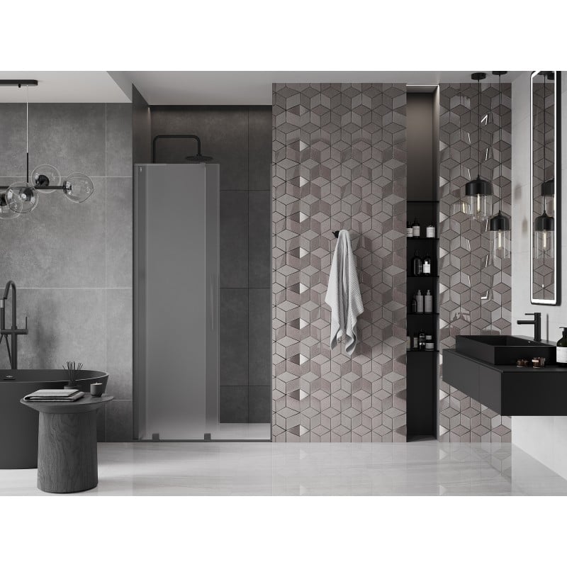 Mexen Velar L porte de douche coulissante 100 cm, givré, métal gun - 871-100-003-31-95