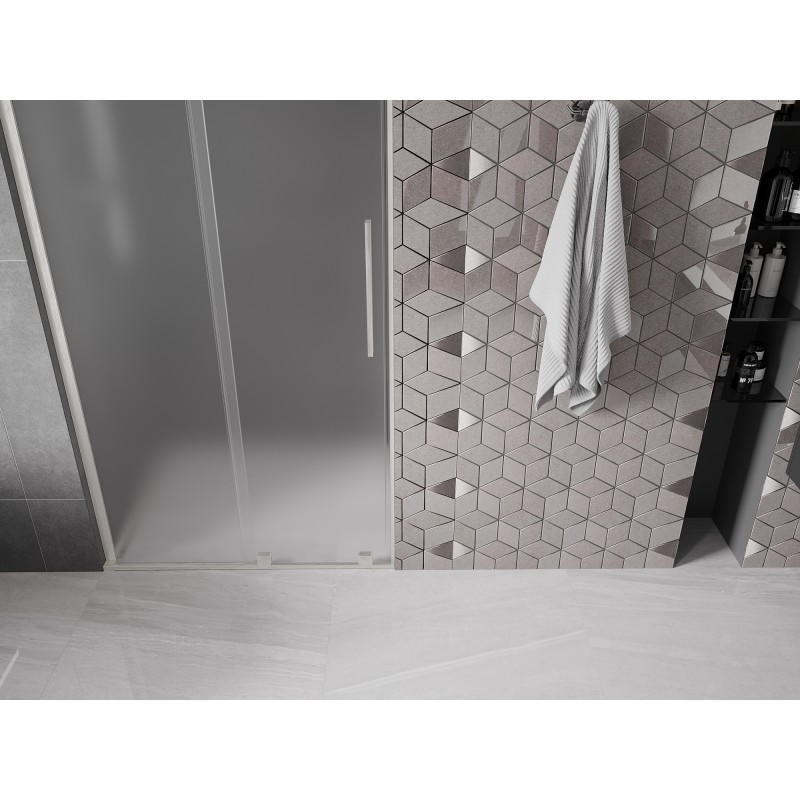 Mexen Velar L porte de douche coulissante 90 cm, givré, nickel brossé - 871-090-003-31-97