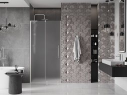 Mexen Velar L porte de douche coulissante 100 cm, dépoli, nickel brossé - 871-100-003-31-97