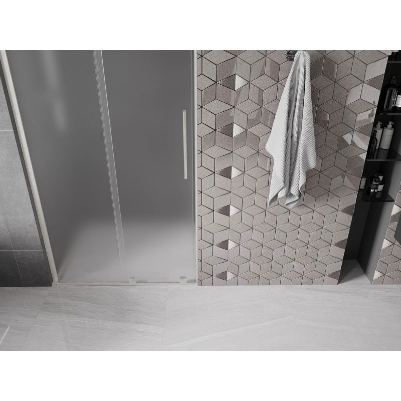 Mexen Velar L porte de douche coulissante 110 cm, givre, nickel brossé - 871-110-003-31-97