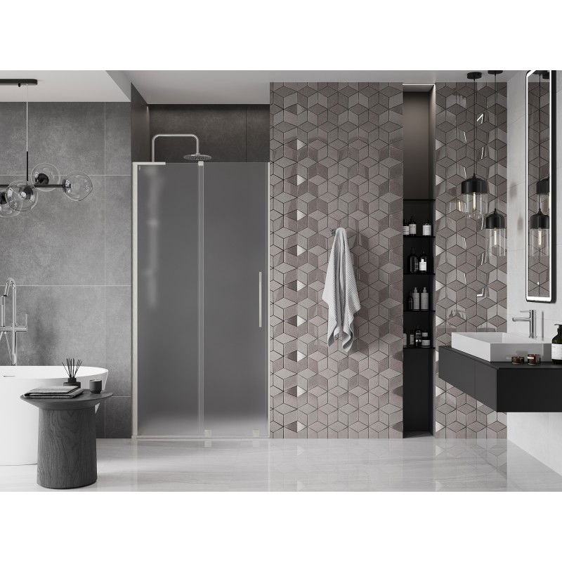 Mexen Velar L porte de douche coulissante 110 cm, givre, nickel brossé - 871-110-003-31-97