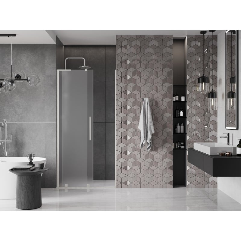 Mexen Velar L porte de douche coulissante 120 cm, dépoli, nickel brossé - 871-120-003-31-97