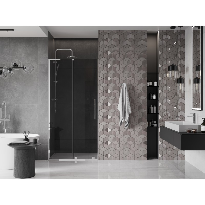 Mexen Velar L porte de douche coulissante 100 cm, graphite, chrome - 871-100-003-41-01