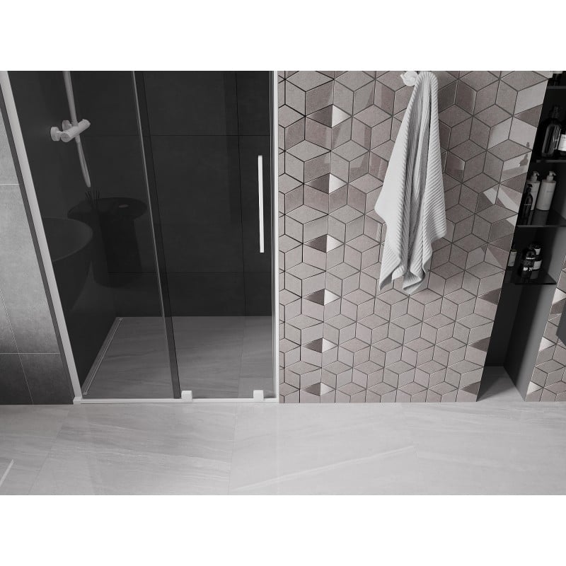 Mexen Velar L porte de douche coulissante 90 cm, graphite, blanc - 871-090-003-41-20