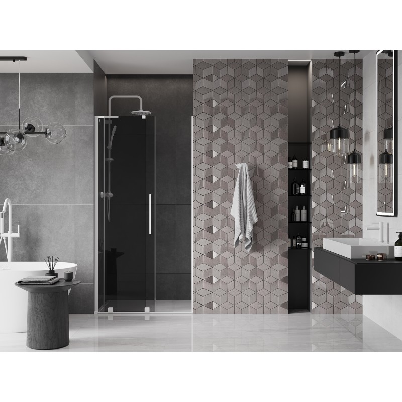 Mexen Velar L porte de douche coulissante 100 cm, graphite, blanc - 871-100-003-41-20
