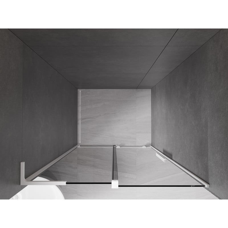 Mexen Velar L porte de douche coulissante 90 cm, graphite, blanc - 871-090-003-41-20