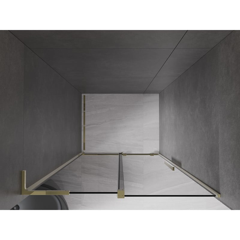 Mexen Velar L porte de douche coulissante 120 cm, graphite, or - 871-120-003-41-50