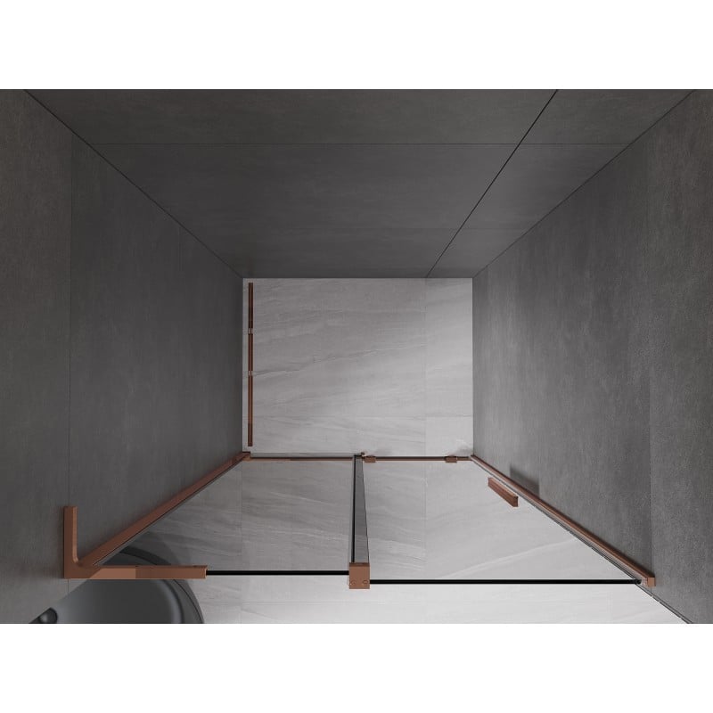 Mexen Velar L porte de douche coulissante 110 cm, graphite, or rose - 871-110-003-41-60