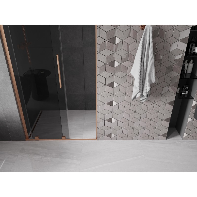 Mexen Velar L porte de douche coulissante 100 cm, graphite, cuivre brossé - 871-100-003-41-65