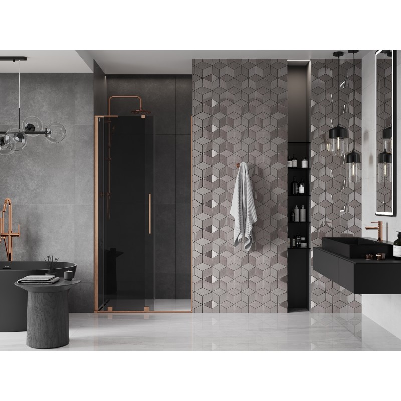 Mexen Velar L porte de douche coulissante 120 cm, graphite, cuivre brossé - 871-120-003-41-65
