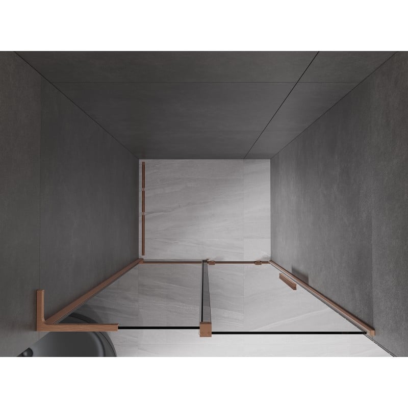 Mexen Velar L porte de douche coulissante 120 cm, graphite, cuivre brossé - 871-120-003-41-65