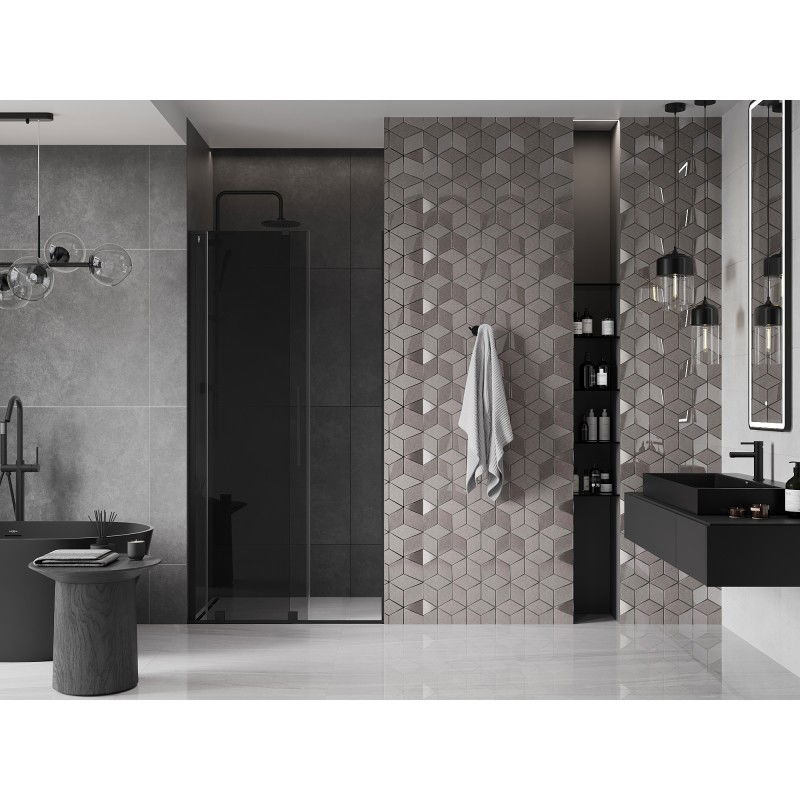 Mexen Velar L portes de douche coulissantes 110 cm, graphite, noir - 871-110-003-41-70