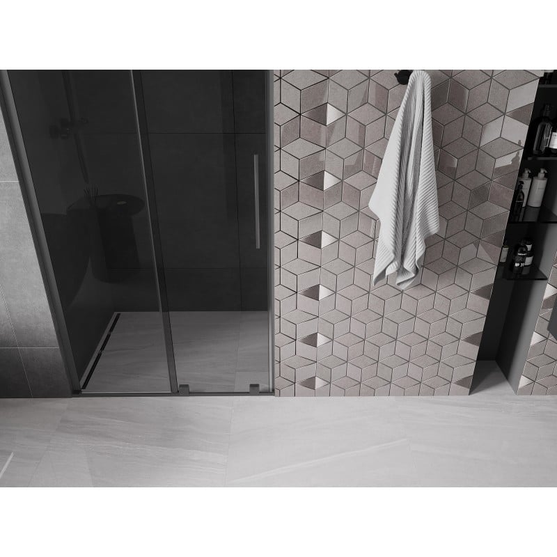 Mexen Velar L porte de douche coulissante 120 cm, graphite, métal canon - 871-120-003-41-95