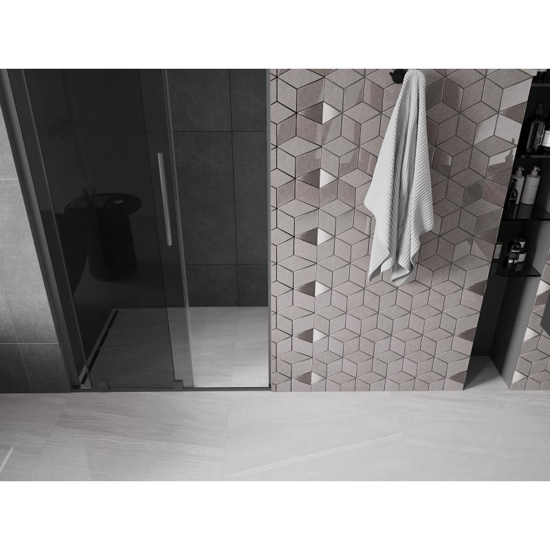 Mexen Velar L porte de douche coulissante 120 cm, graphite, métal canon - 871-120-003-41-95
