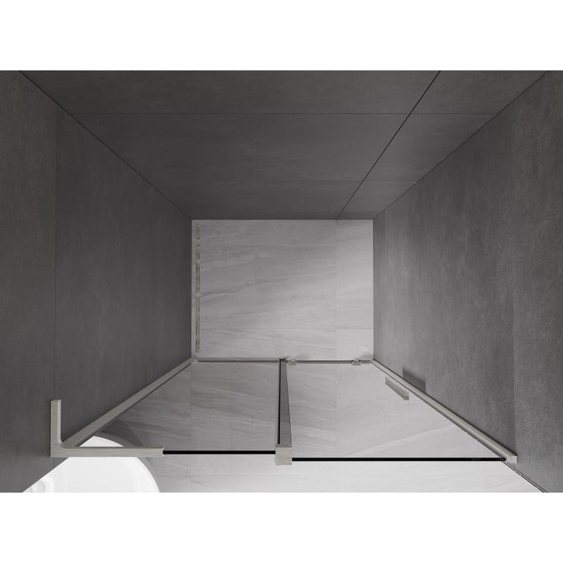 Mexen Velar L porte de douche coulissante 120 cm, graphite, nickel brossé - 871-120-003-41-97