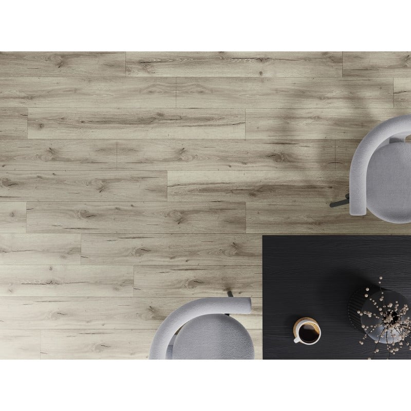 Mexen Wirginia échantillon de panneaux vinyles SPC 6,5 mm, sous-couche IXPE 1,5 mm, 4 V-Fuga, Chêne - F1005-S