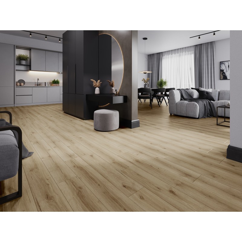 Mexen Sun Valley échantillon de panneaux vinyles SPC 6,5 mm, sous-couche IXPE 1,5 mm, 4 V-Fuga, Chêne - F1006-S