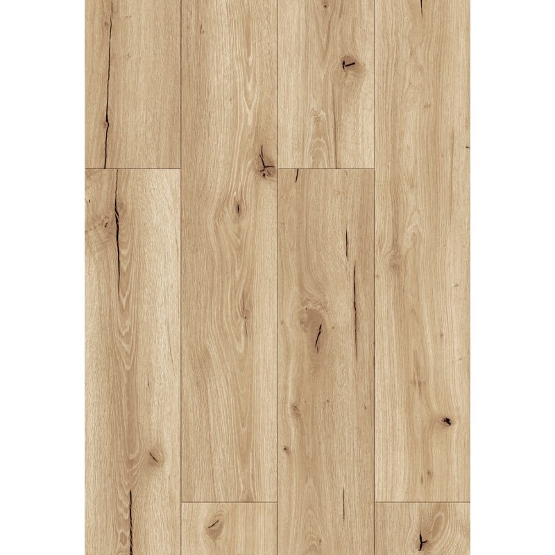 Mexen Buffalo échantillon de panneaux vinyles 1240 x 182 mm SPC 6,5 mm, sous-couche IXPE 1,5 mm, 4 V-Fugue, Chêne - F1007-S
