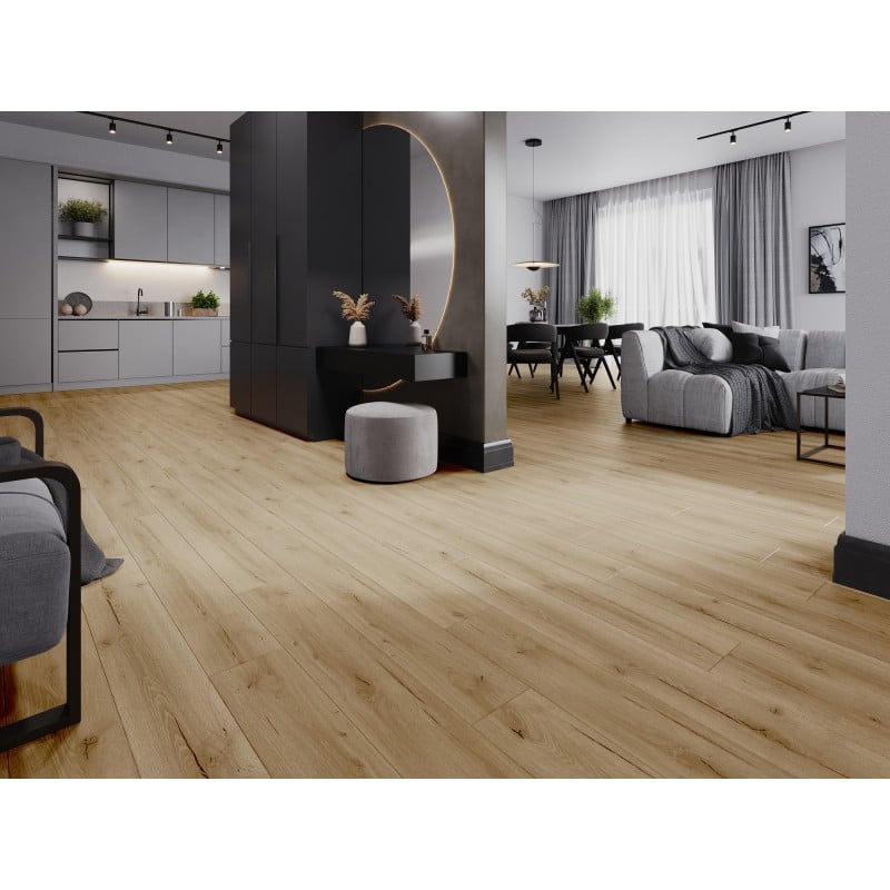 Mexen Buffalo échantillon de panneaux vinyles SPC 6,5 mm, sous-couche IXPE 1,5 mm, 4 V-Fuge, Chêne - F1007-S