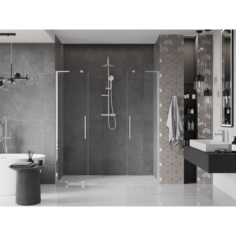 Mexen Velar L Duo portes de douche coulissantes 180 cm, transparent, chrome - 871-180-003-02-01